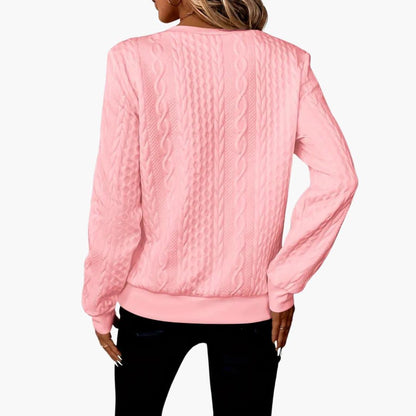 Cable-knit zip-neckline cosy pullover for women | Marvella -14
