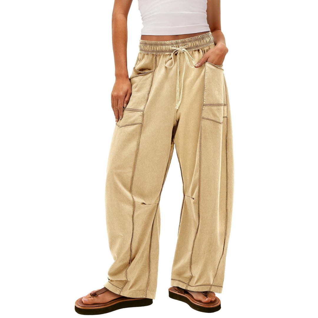 Comfy baggy-leg lounge everyday trousers for women | Avanita -10