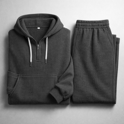 Relaxed waffle-knit matching set for men | Hudson -12