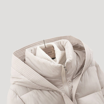 Belted hooded puffer coat for women | Puffette -6