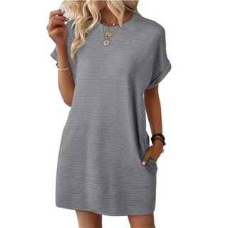Casual minimalist round-neck everyday summer dress for women | Evasha -10