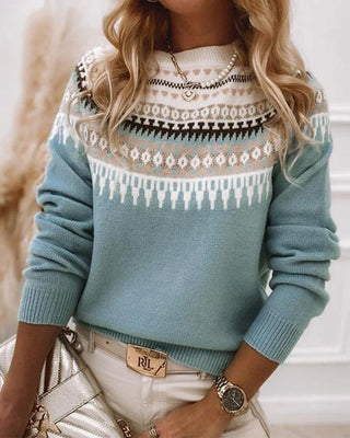 Nordic | Women's Fair Isle Mock Neck Knit Sweater