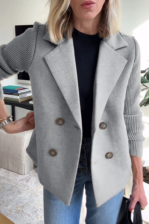 Elegant knit-sleeve tailored blazer for women | Sorelle -4