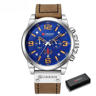 Chronograph leather-strap classic watch for men | The Hudson Classic -23