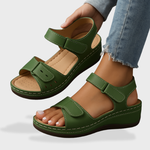 Mireva | Women's Soft Leather Orthopedic Wedge Sandals