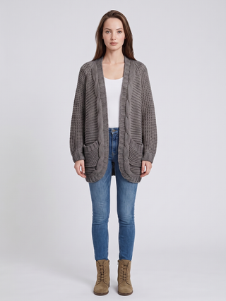 Virelle | Women's Open V-Front Batwing Knit Cardigan