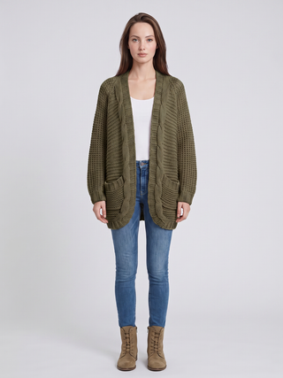 Virelle | Women's Open V-Front Batwing Knit Cardigan