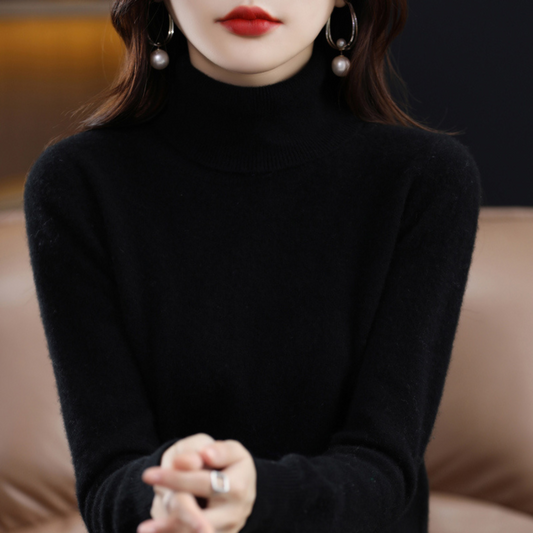 Elegant turtleneck knit sweater with soft feel for Women | Emmie Luxe