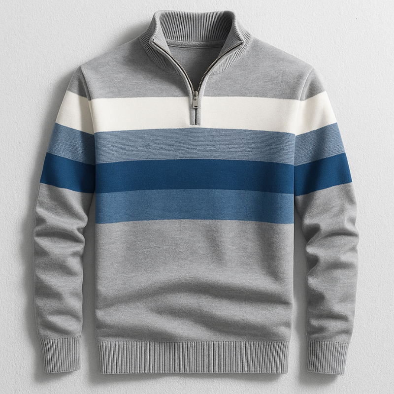 Classic quarter-zip relaxed pullover for men | Bradford -1
