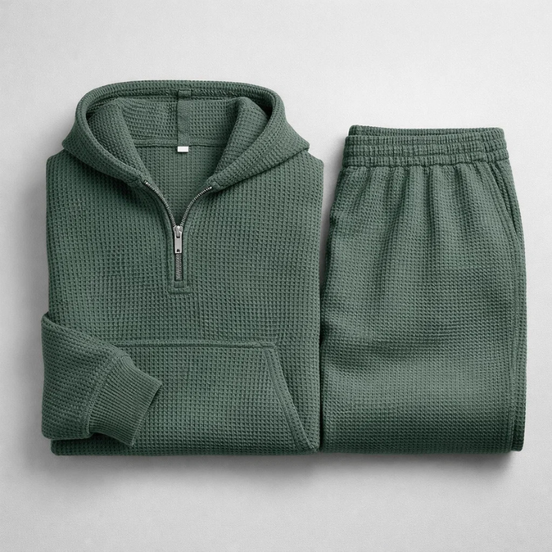 Relaxed waffle-knit matching set for men | Hudson -6