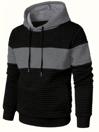 Tavren | Men's Textured Color Block Pullover Hoodie