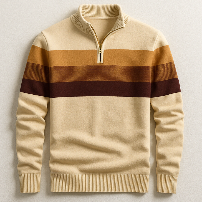 Classic quarter-zip relaxed pullover for men | Bradford -4