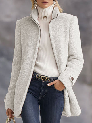 Vintage-inspired zip-up fleece jacket for women | Rosmelle -4