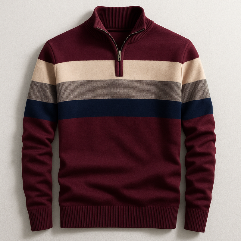 Classic quarter-zip relaxed pullover for men | Bradford -3