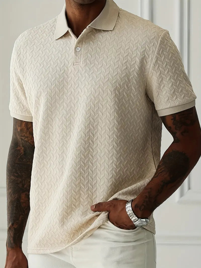Textured casual everyday polo shirt for men | Ellison -2