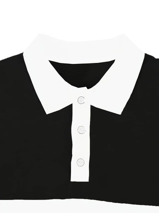 Calvren | Men's Color Block Long Sleeve Polo Shirt