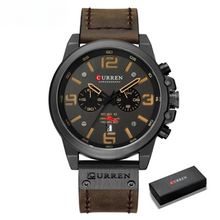Chronograph leather-strap classic watch for men | The Hudson Classic -19