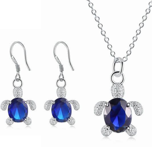 Ocean guardian pendant necklace set for women | Aqua -1