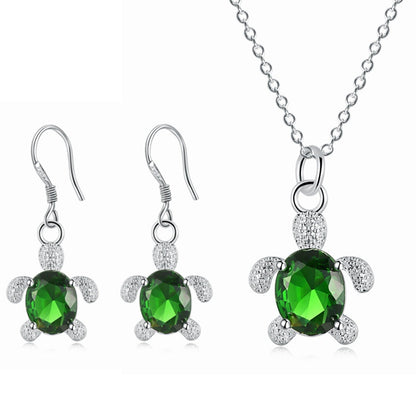Ocean guardian pendant necklace set for women | Aqua -2