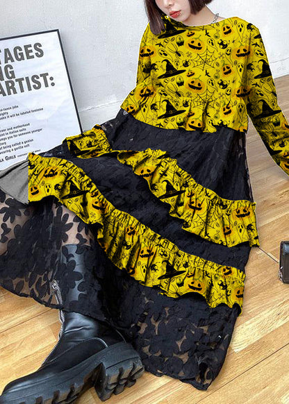 Bohemian Black Ruffle Panel Autumn Dress For Women | Seraphine