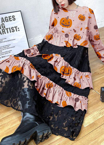 Bohemian Black Ruffle Panel Autumn Dress For Women | Seraphine