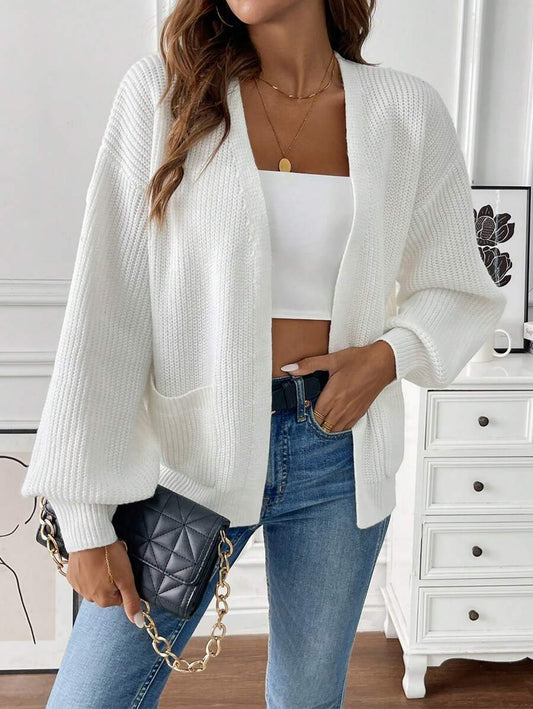 Velmira | Women's Open Front Cropped Knit Cardigan