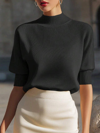 Varelle | Women's Stand Collar Ribbed Knit Top