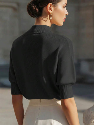 Varelle | Women's Stand Collar Ribbed Knit Top