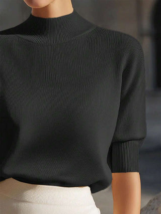 Varelle | Women's Stand Collar Ribbed Knit Top