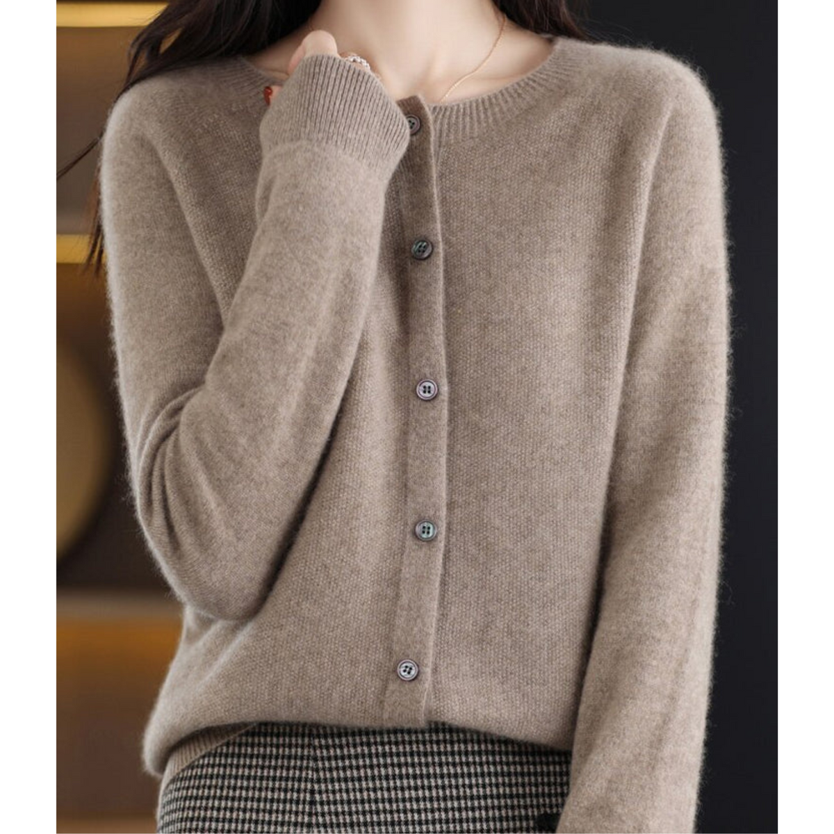 Classic button-front refined everyday cardigan for women | Aurelia -2