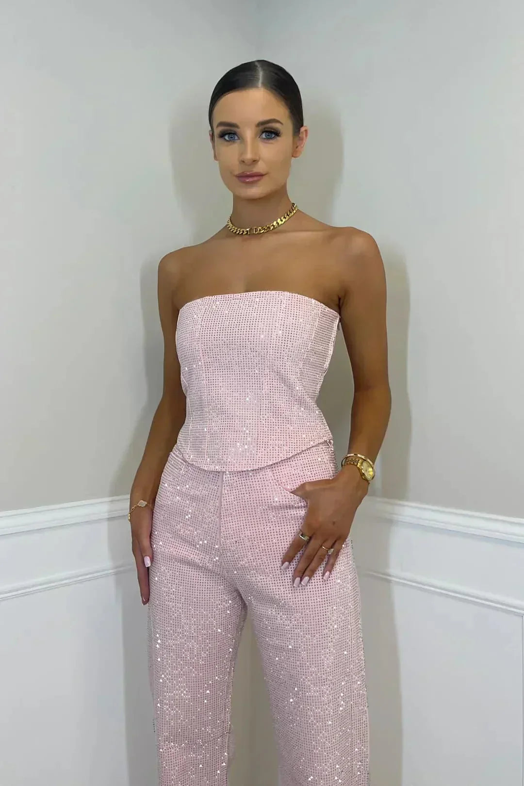 Strapless wide-leg chic everyday jumpsuit for women | Widewear -11