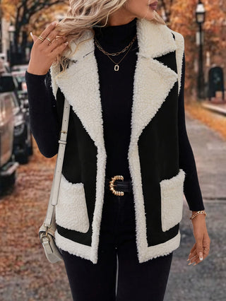 Varelle | Women's Lapel Collar Warm Vest with Front Pockets