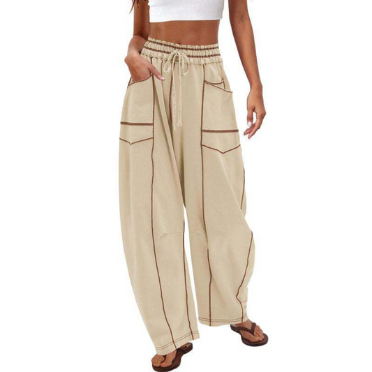 Comfy baggy-leg lounge everyday trousers for women | Avanita -1