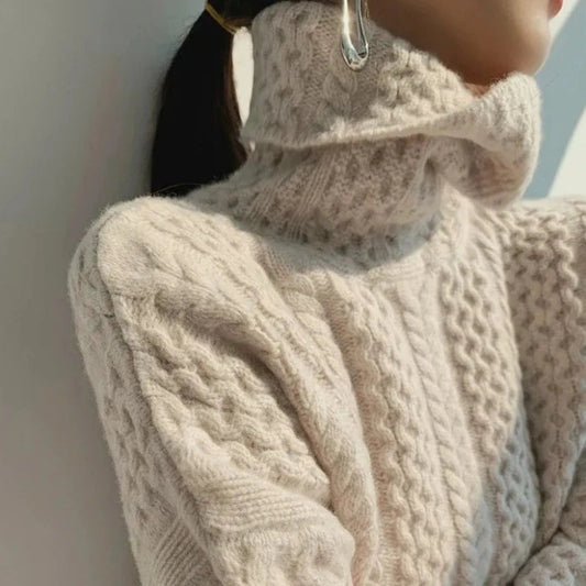 Elegant turtleneck knit sweater for autumn winter for Women | Camille Élan