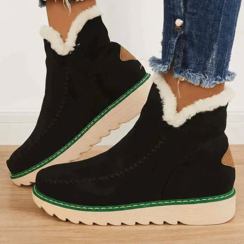 Platform fleece-lined warm ankle boots for women | Nova -1