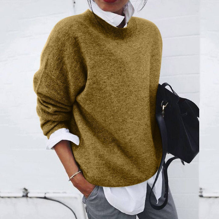 Elegant classic round-neck knit sweater for Women | Elena Grace
