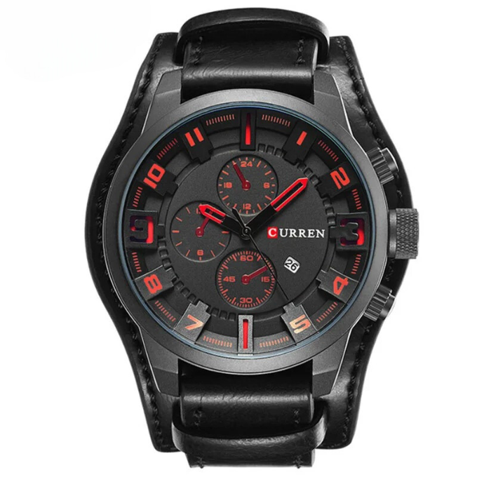Leather-strap chronograph calendar watch for men | Legacy -8