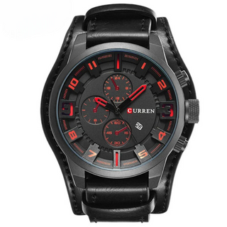 Leather-strap chronograph calendar watch for men | Legacy -8