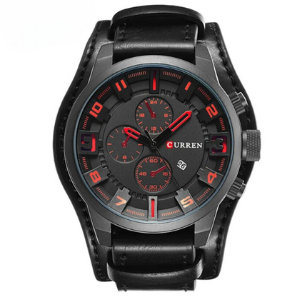 Leather-strap chronograph calendar watch for men | Legacy -8