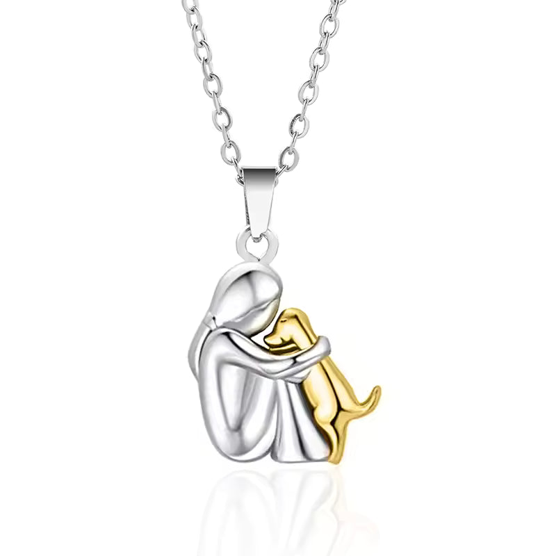 Heartfelt dog hug pendant necklace for women | Paw -3