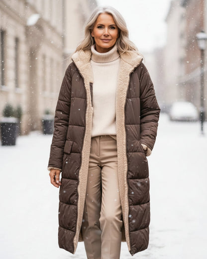 Cosy sherpa hooded winter coat for women | Eleanor -2