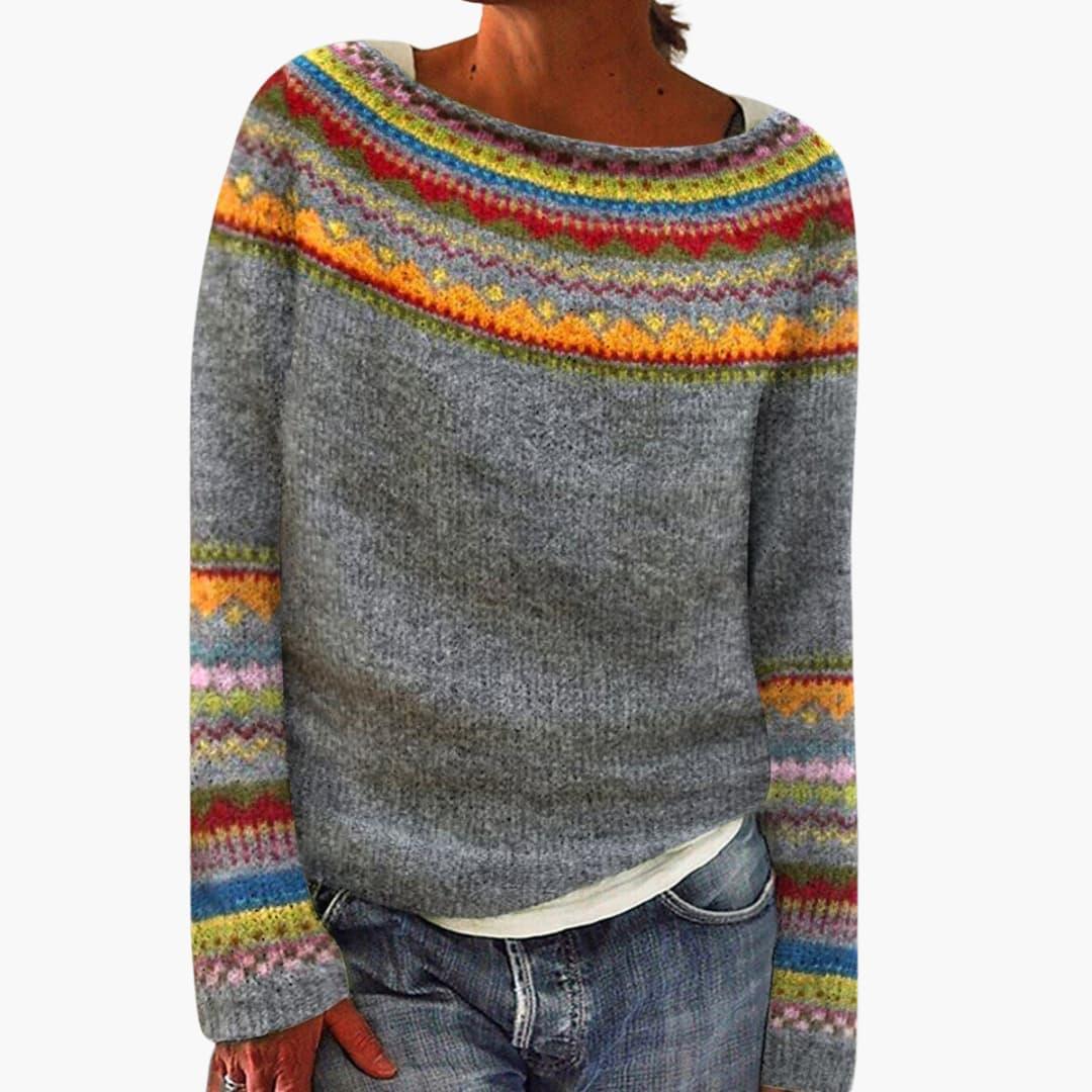 Textured round-neck knit everyday jumper for women | Marielle -3