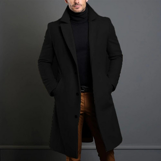 Classic tailored winter coat with regular fit for Men | William Noir