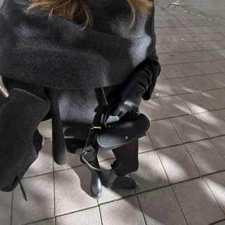 Asymmetrical elegant drape winter poncho for women | Emma -5