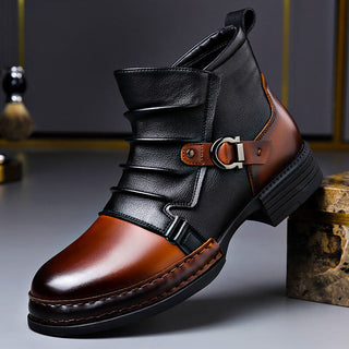 Vintage lace-up polished leather boots for men | Willson -1