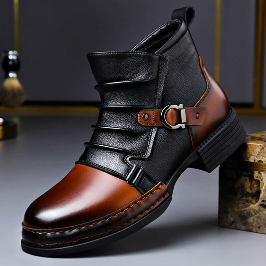 Vintage lace-up polished leather boots for men | Willson -1