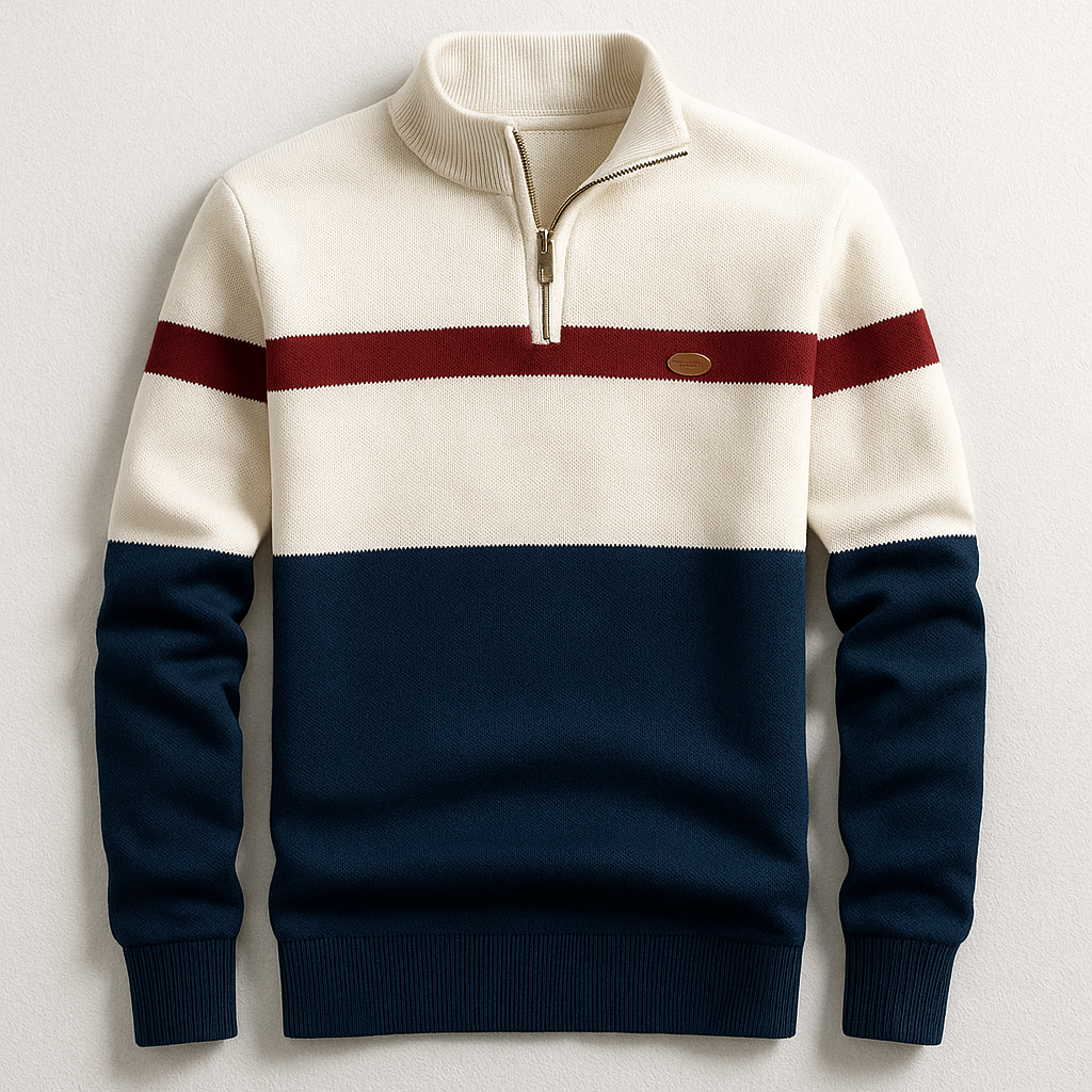 Relaxed warm quarter-zip pullover for men | Colton -1
