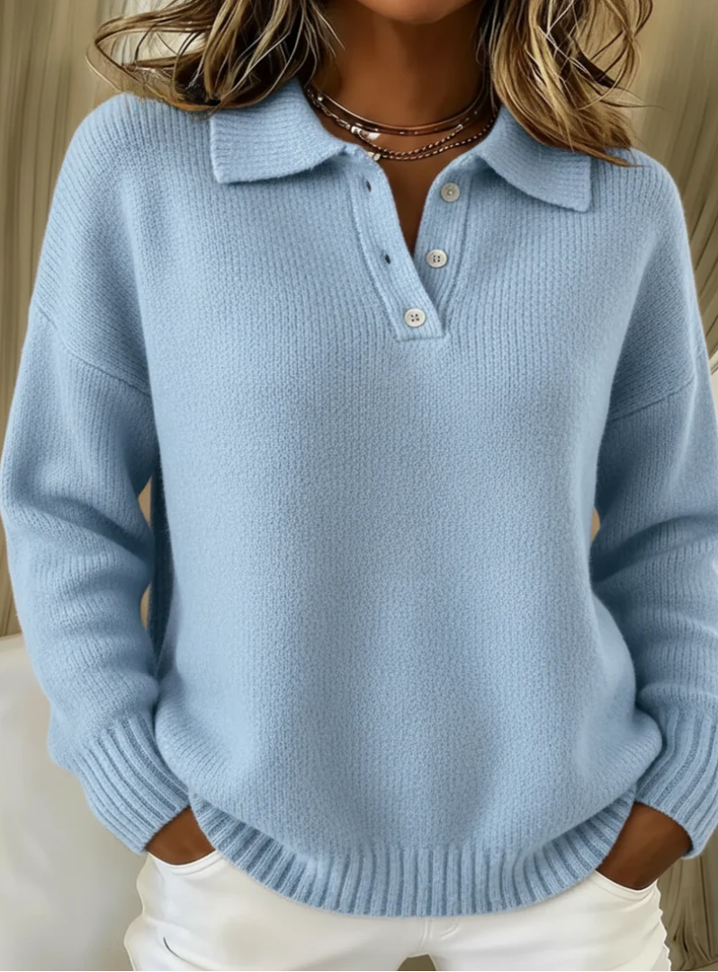 Soft knit polo everyday jumper for women | Olivia -1
