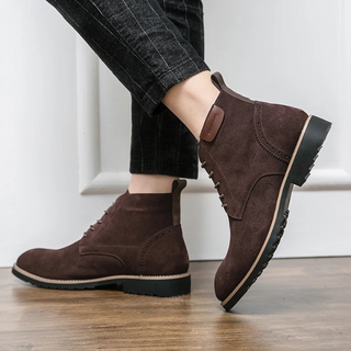 Brevane | Men's Suede Hybrid Boots with Grippy Rubber Outsole