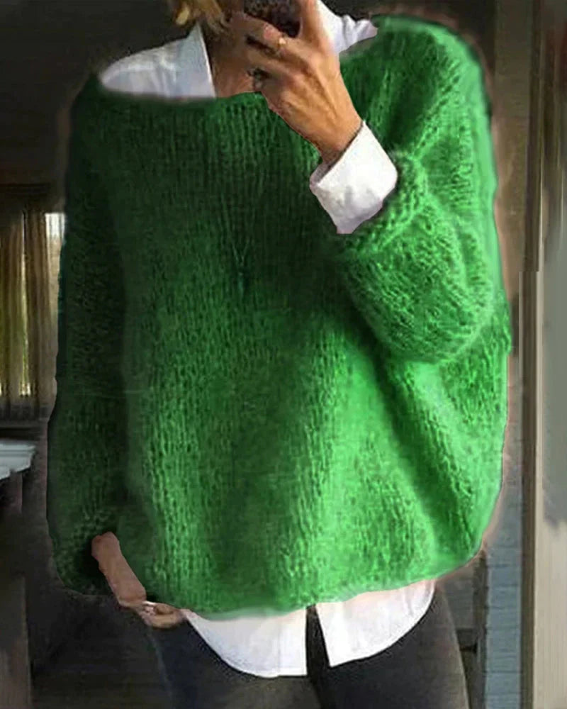 Soft long-sleeve relaxed knit everyday jumper for women | Abigail -3